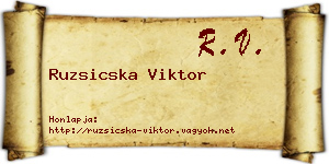 Ruzsicska Viktor névjegykártya