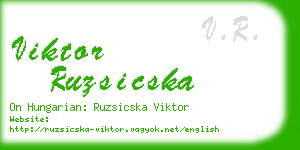 viktor ruzsicska business card